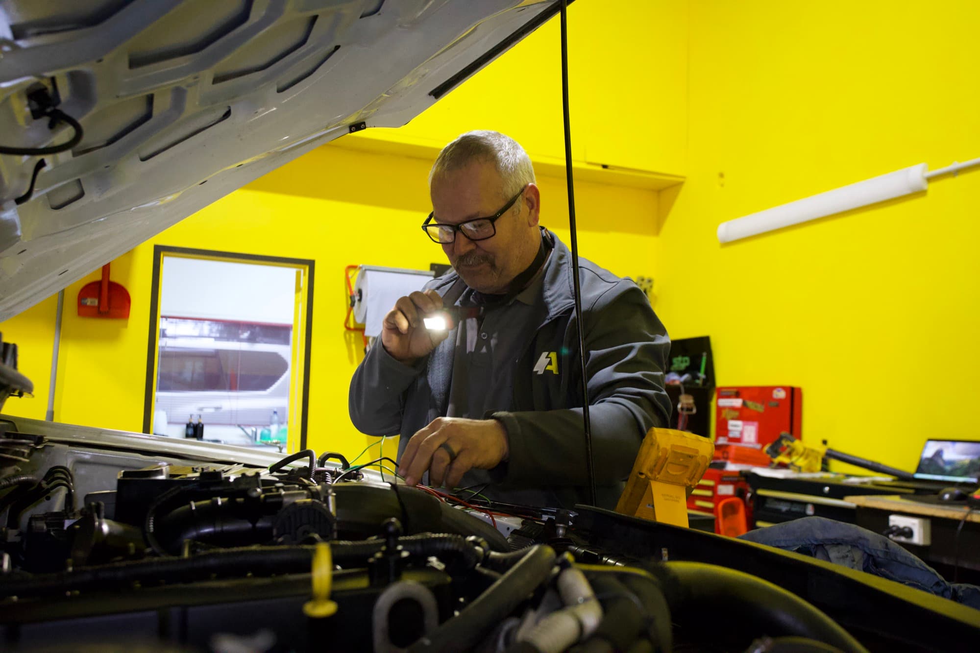 Ronnie at work in the Autec workshop